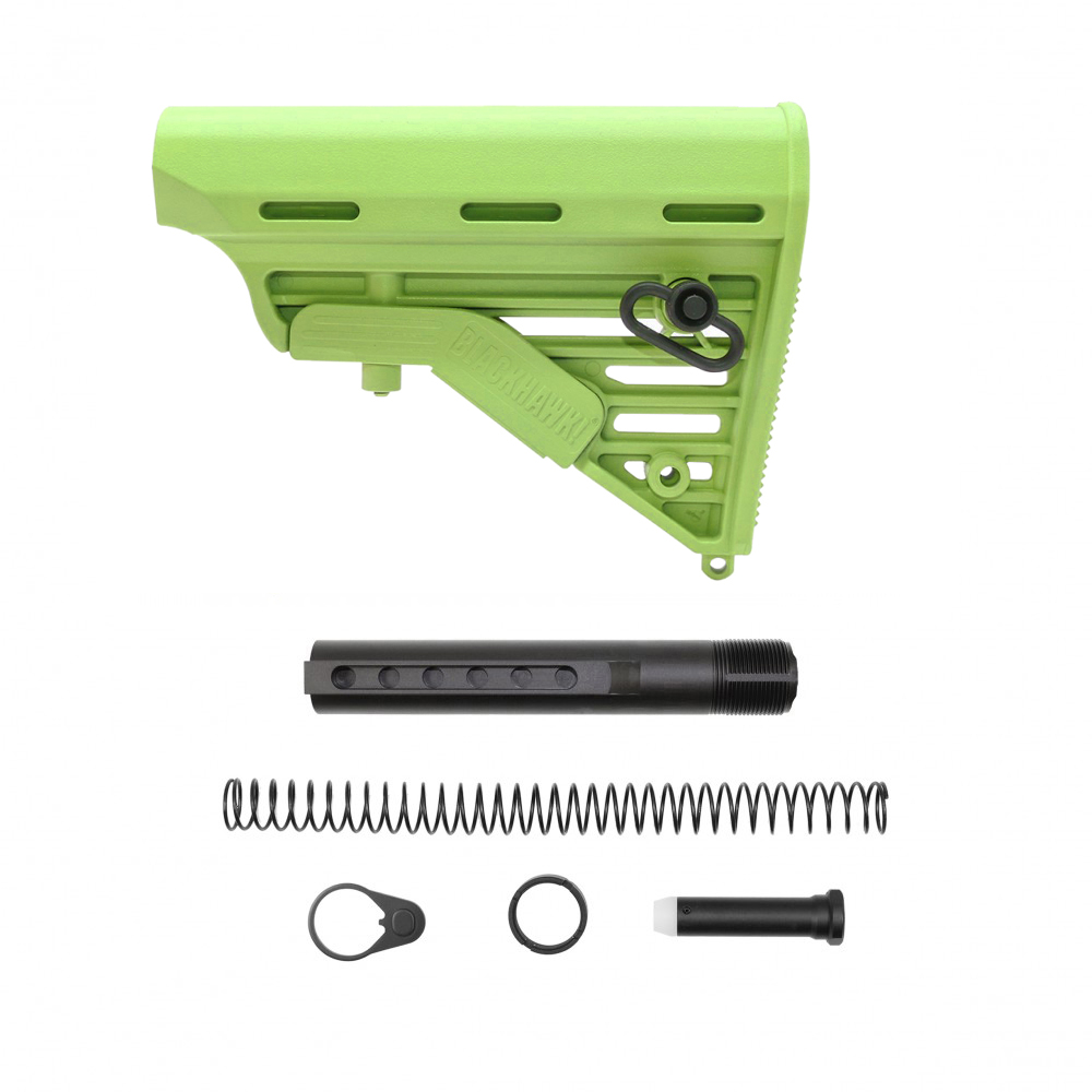 AR-15 Blackhawk Knoxx Six Position Buffer Tube Kit -Mil-Spec- 3 Ounce |Cerakote Zombie Green
